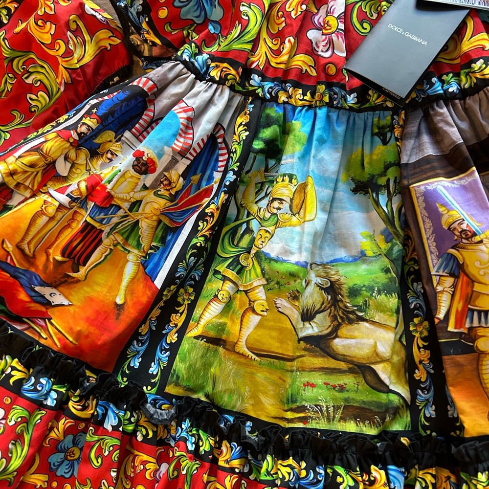 DOLCE & GABBANA Multicolor Masterpiece Dress with bloomers size 18-24 month. - Picture 11 of 16